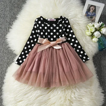 

Flower Girl Dress With Long Sleeve Princess Party Toddler Baby Children Casual Wear Girls Clothes Autumn Kids Dresses For Girl