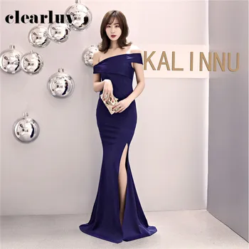 

Abendkleider Women Evening Gowns Customize Plus Size Prom Gowns 2020 DX383-3 Off Shoulder Split Formal Party Gowns Mermaid Long
