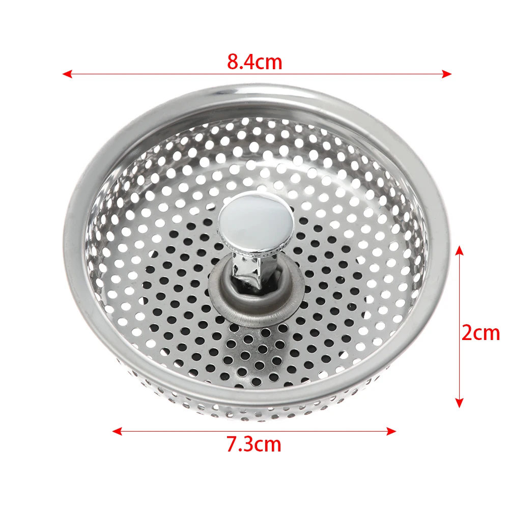 1/2PCS Stainless Steel Mesh Bathroom Basin Sink Drain Stopper Filter Basket Kitchen Waste Sink Strainer Disposer Plug Clean Tool