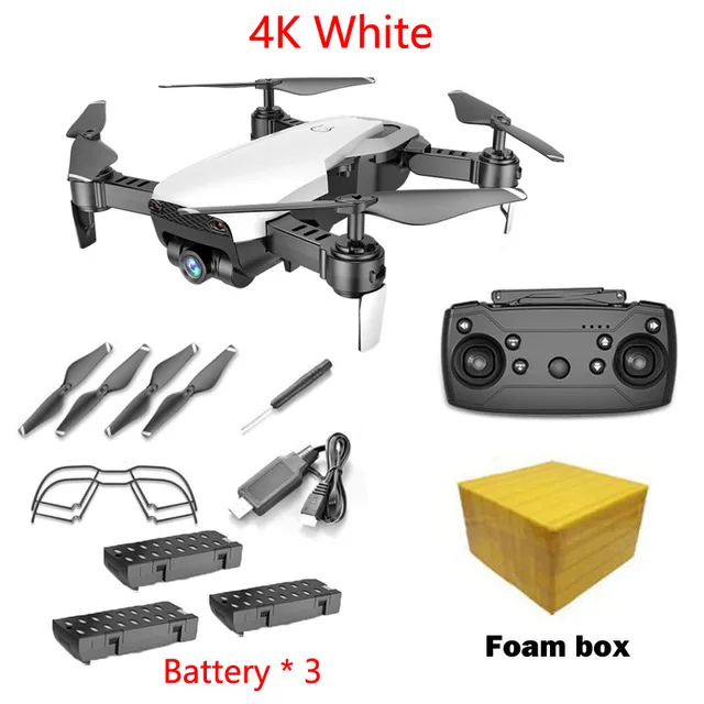 4K White 3B FB LAUMOX M69G FPV RC Дрон 4K камера оптический поток селфи Дрон складной Wifi Квадрокоптер вертолет - Цвет: 4K White 3B FB