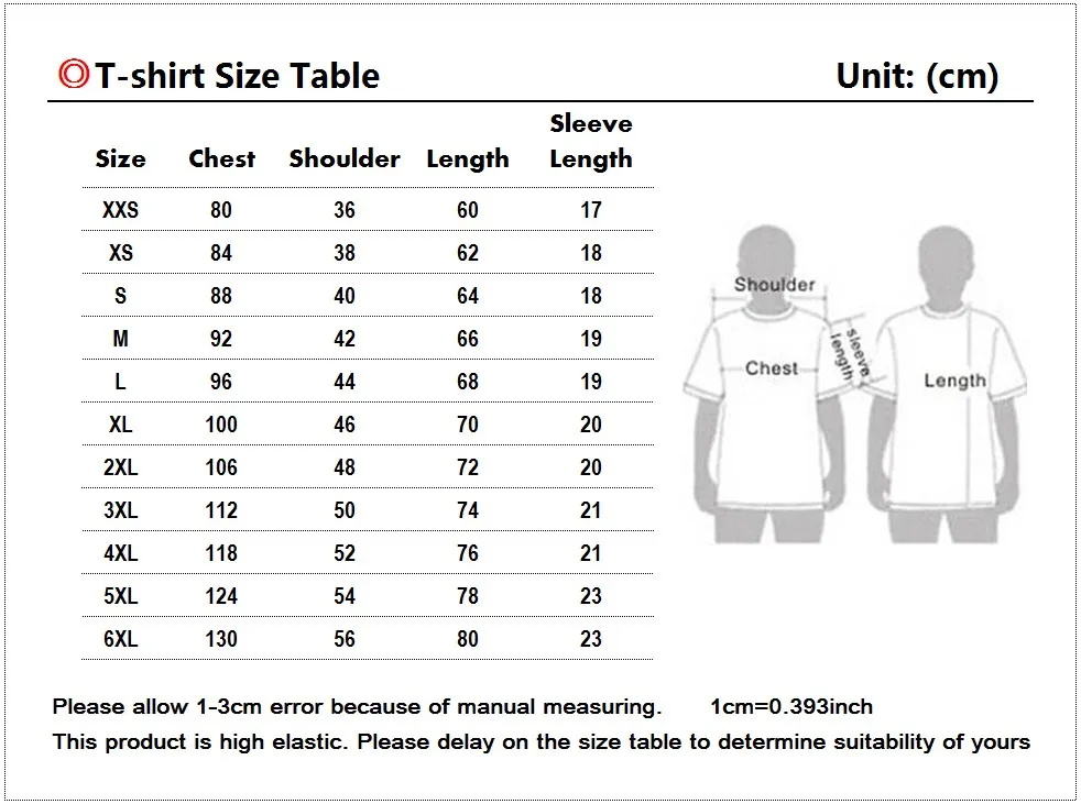 旭翰size table-Adults