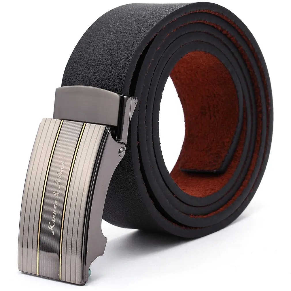 

120CM Korean Fashion Metal Buckle Soft Leather Belts For Men Jeans Decorative Metal Buckle Waist Bands Best Gifts
