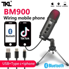 TKL-micrófono USB BM900 para ordenador, dispositivo para grabación en vivo, con Bluetooth, transmisión en vivo de podcast, YouTube, grabación de PC