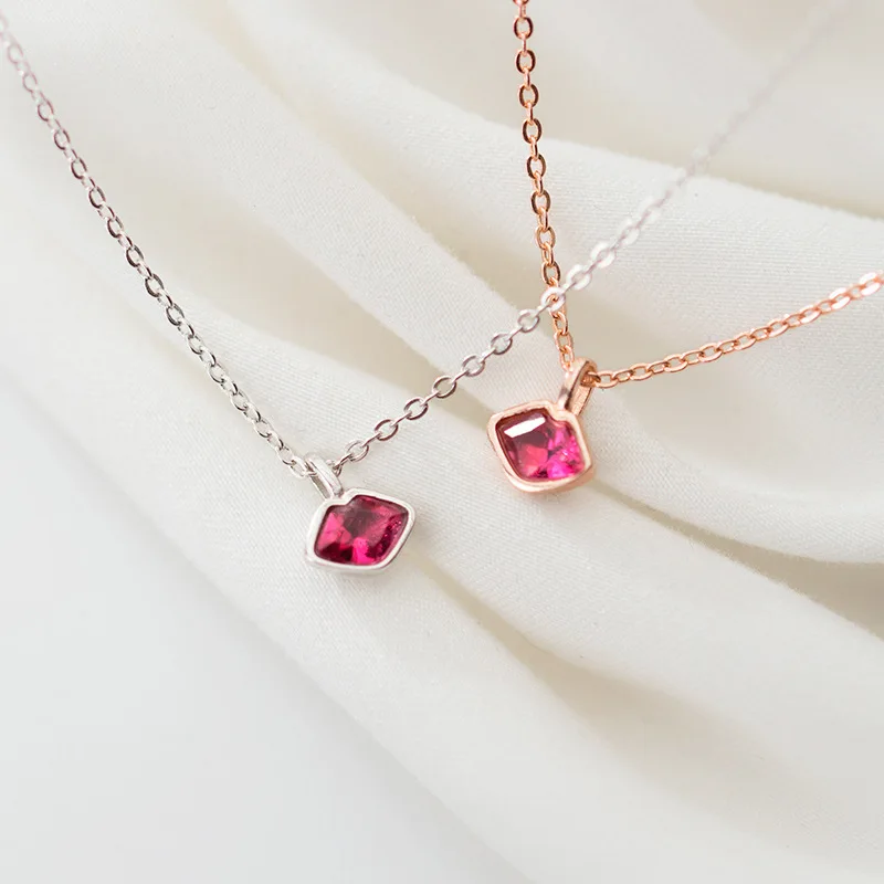 XIHA 925 Серебряное колье ожерелье для женщин красные хрустальные подвески в виде губ ожерелье s корейская бижутерия оптом