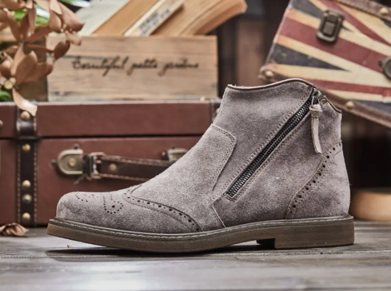 tornozelo cinza estilo britânico botas segurança trabalho