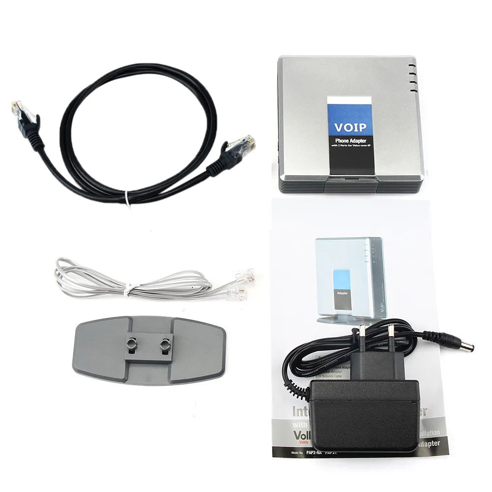 Разблокированный LINKSYS PAP2T-NA PAP2-NA VOIP телефон речевой адаптер с 2 FXS SIP порты VoIP адаптер Более advance PAP2T