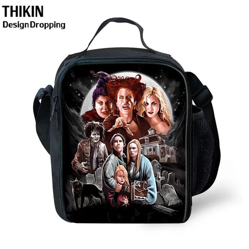 THIKIN BAG THIKIN/черная сумка с принтом в виде кусачки, школьная сумка для мальчиков и девочек, сумка для ланча, сумка для пикника с рисунками, женская сумка для ланча, лучший подарок для детей - Цвет: THIKIN BAG