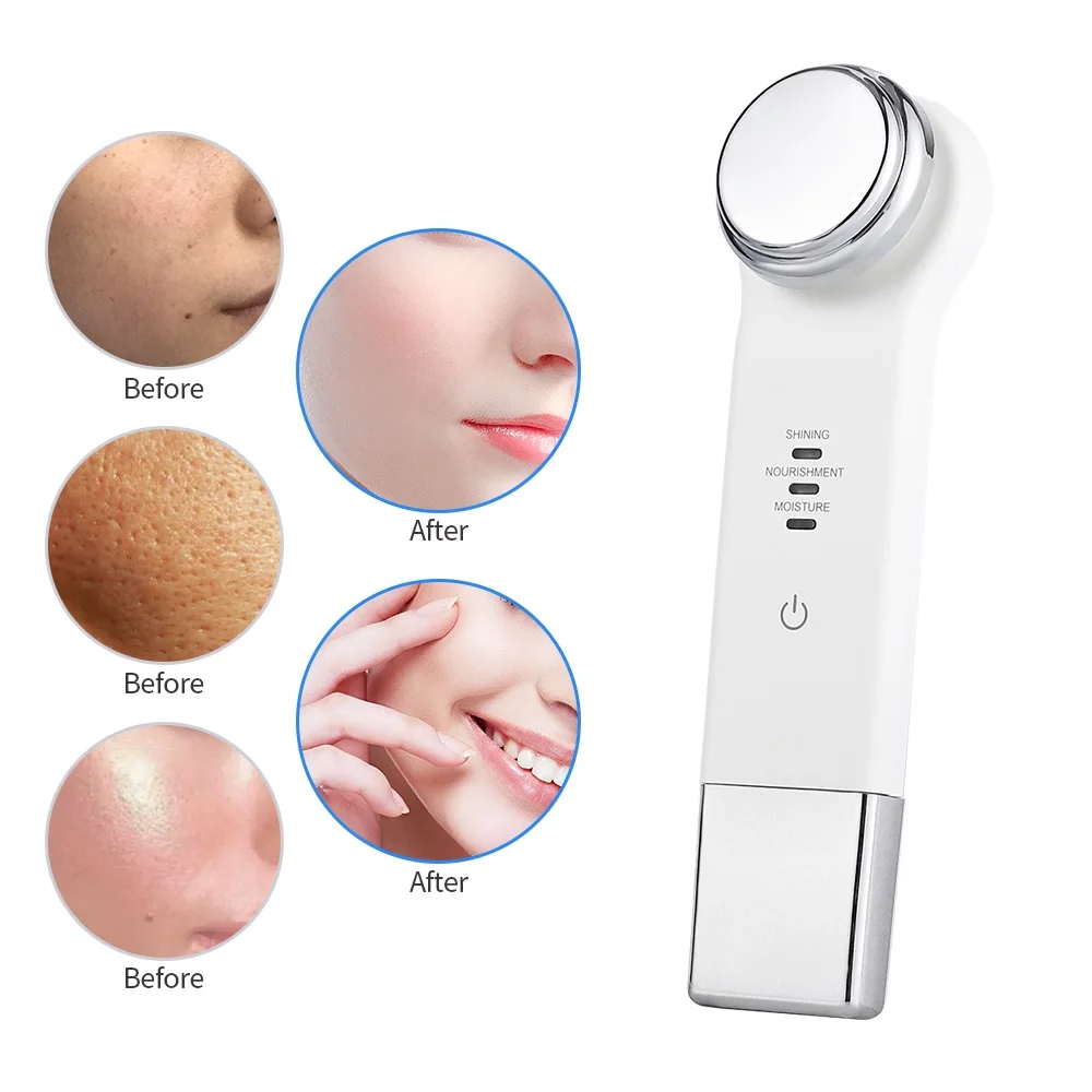  Ion Vibration Massager Face Lifting Warm Therapy Massager Ionic Face Cleaner Moisturize Wrinkle Rem