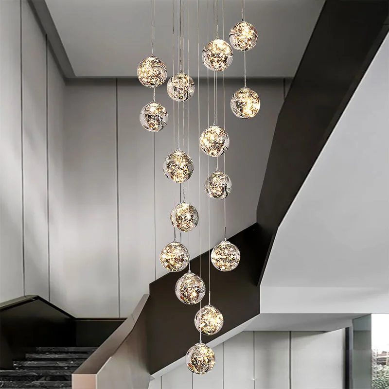 

LED Nordic Chandelier Indoor Lighting Living Room Chandeliers Decoration Glass Ball Pendant Lights For Home Hotel Lobby Lamp
