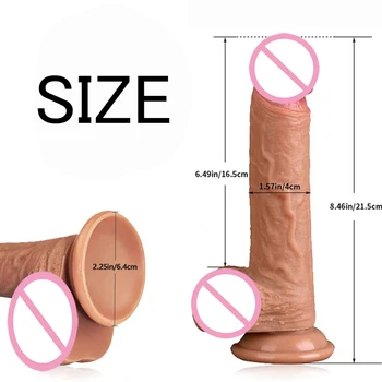 22CM Realistic Silicone Dildo Large Dildo Sex Toy for Women with Thick Glans Real Dong with Powerful Suction Cup Stiff Cock 4