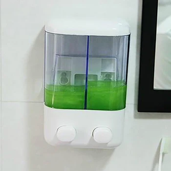 

1000ml Wall-Mount Push Press Type Soap Dispenser Manual Lotion Pump For Bathroom Shampoo Bathing 2 in 1 Liquid Soap Dispenser