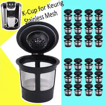 

1/3/5 Pcs Reusable Coffee Capsule Filter Cup Kitchen Dining Bar Stainless Refillable Mesh Black Coffee Pod Filters Baskets
