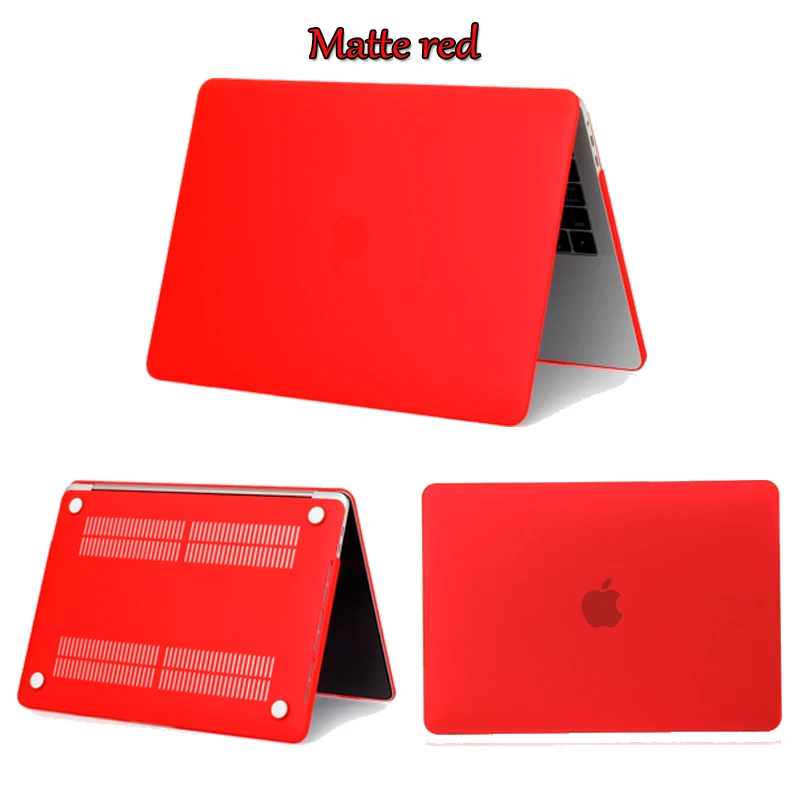Matte Red Кристально прозрачный жесткий защитный чехол для Macbook Air retina Pro 13 15 Touch Bar A2159 A1706 A1707 A1990 AIR 13 A1932 - Цвет: Matte Red