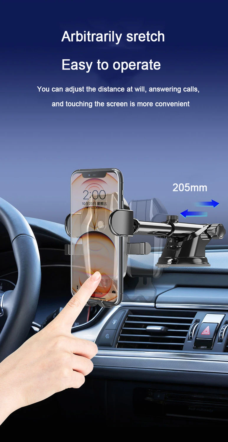 cell phone holder for desk Gravity Car Phone Holder Suction Cup Adjustable Universal Holder Stand in Car GPS Mount For iPhone 12 Pro Max Xiaomi POCO best mobile holder for car