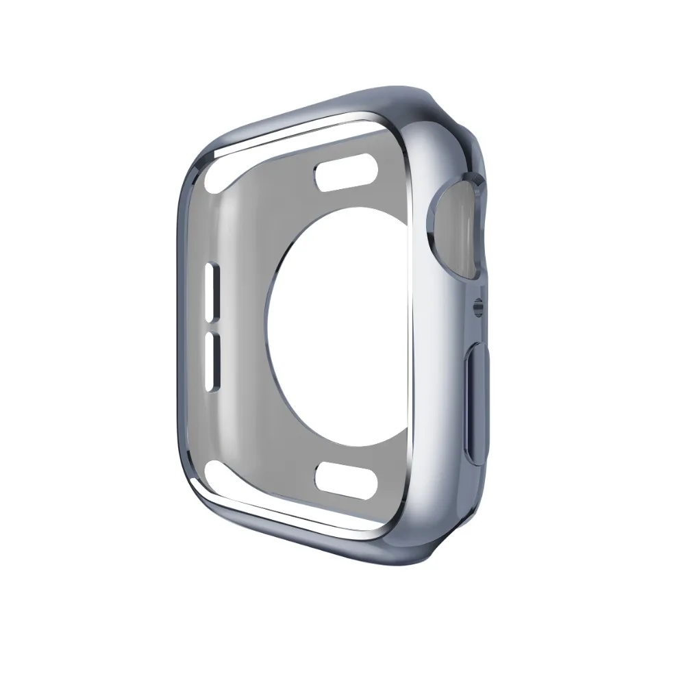 Чехол для Apple Watch 4, 5, 3, 2, 1, 40 мм, 44 мм, полуупаковка с гальваническим покрытием, TPU, шесть цветов, чехол s для iWatch Series 3, 2, 42 мм, 38 мм