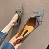 Women Flats Pointed Toe Bowknot Black Red Extra Big Size 43 44 45 46 Plus Small Size 31 32 33 Lady Flat Heel Shoes Casual Shoes 1