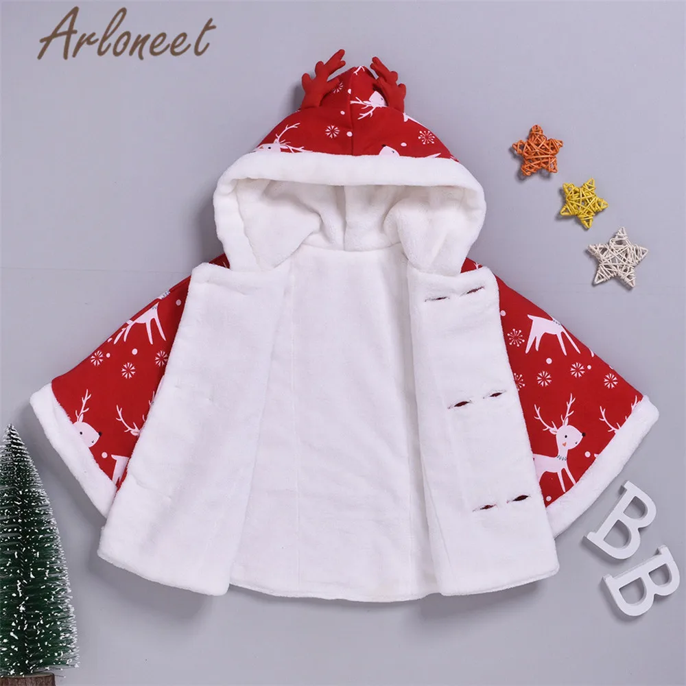 ARLONEET/рождественское пальто с героями мультфильмов; теплое зимнее плотное пальто для новорожденных девочек; Верхняя одежда на пуговицах с капюшоном; пальто для малышей; хлопковый плащ для девочек