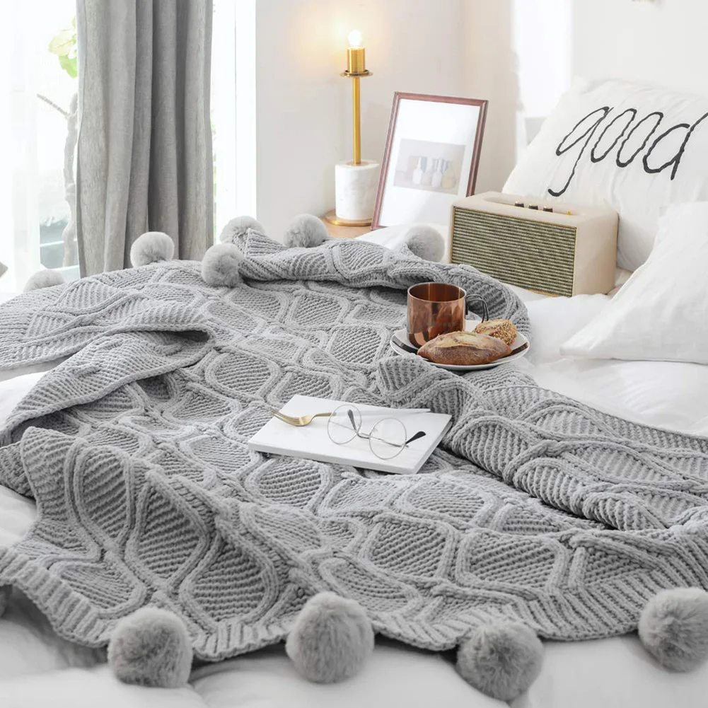 Grey 130x160 см Покрывало для кровати, вязаное покрывало для гостиной, диване, шенилл, плюшевое, симпатичное, для кожи, для офиса, мягкое, для волос, для гостиной - Цвет: Grey