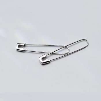 

2Pcs Women Fashion 100% 925 Sterling Silver Paper Clip 3.7cmX0.7cm Dangle Earring For Girl Lady Madam Jewelry