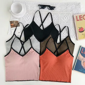 

Summer Sexy Women Bra Backless Cross Slim Thin Comfortable Padded Brassiere Strapless Bra Wrapped Chest