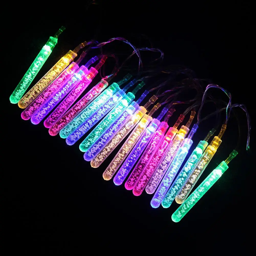 HobbyLane 20LED Рождественская струнная лампа, водонепроницаемая Солнечная пузырчатая колонна, струнная лампа, праздничная декорация, цветная струнная лампа - Испускаемый цвет: color