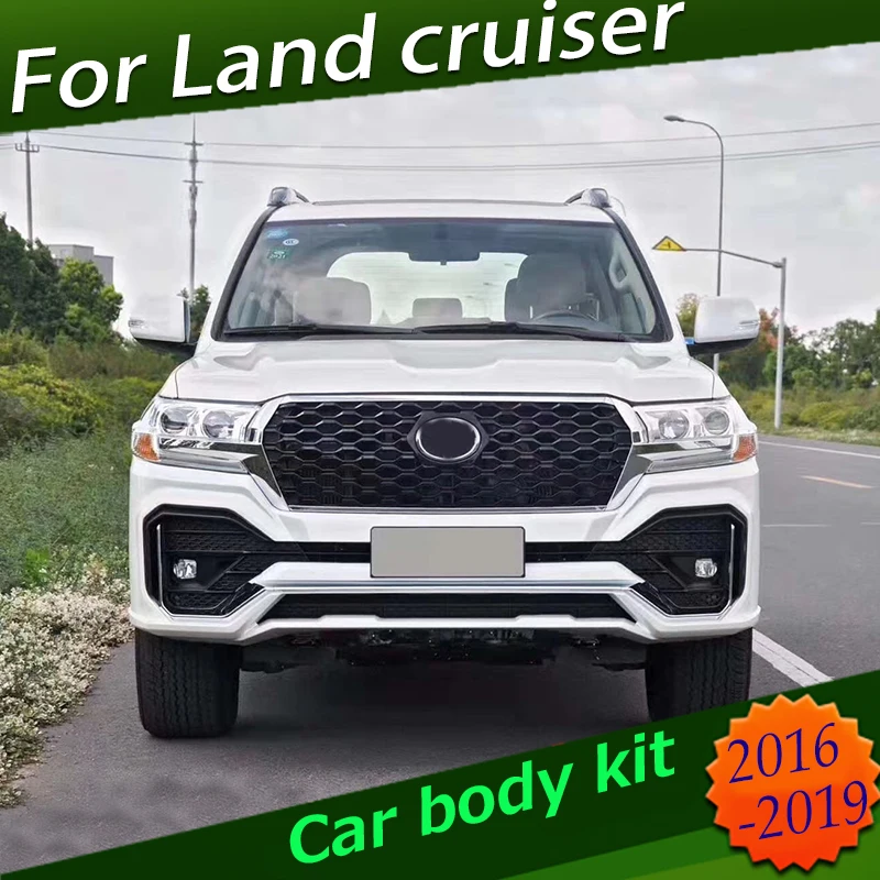 Стайлинг кузова автомобиля комплект для Toyota Land Cruiser LC200 2016 2017 2019 черный Окрашенный
