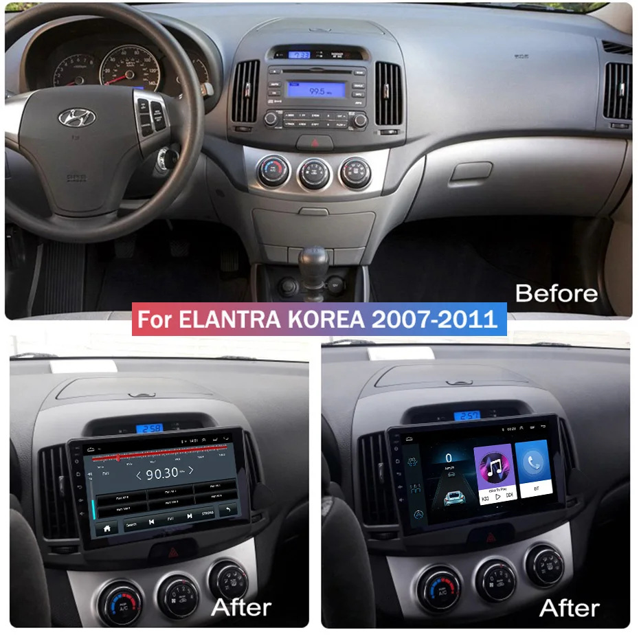 Для hyundai Elantra 2007-2011 Автомобильный Радио Мультимедиа Видео плеер навигация gps Android 8,1 аксессуары SWC BT wifi седан без dvd