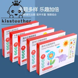 Kisteether rompecabezas de madera para niños, juegos de letras, Ayuda de enseñanza, alfabeto inglés, juguetes educativos de aprendizaje