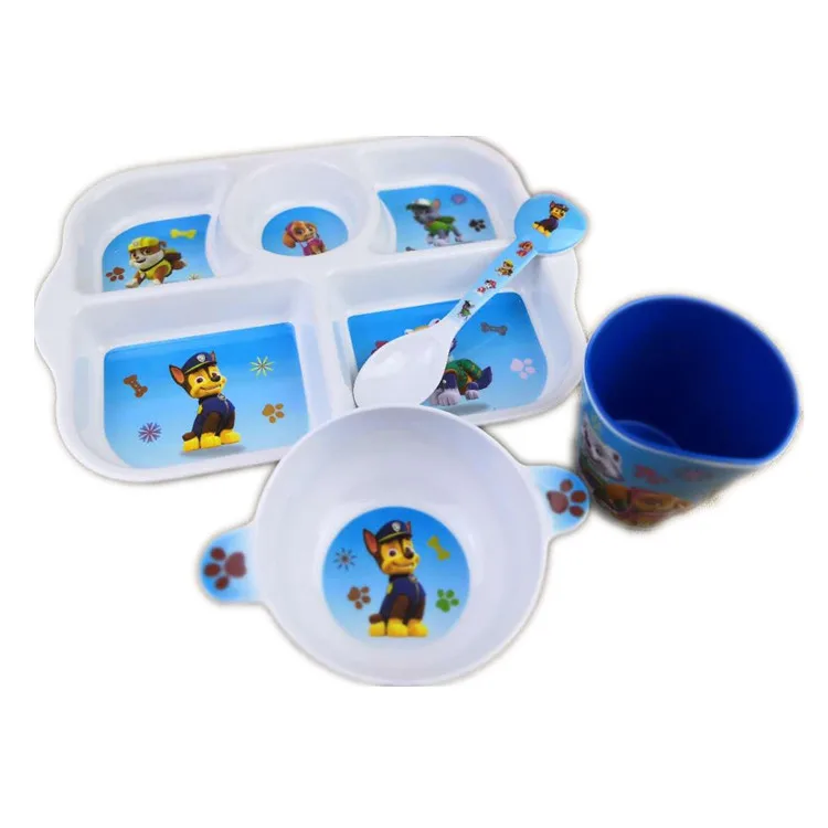 Paw Patrol миска, блюдо, тарелка, мультфильм рисунок Шесть Один Детский сад собака патруль команда посуда чашка миска ложка набор