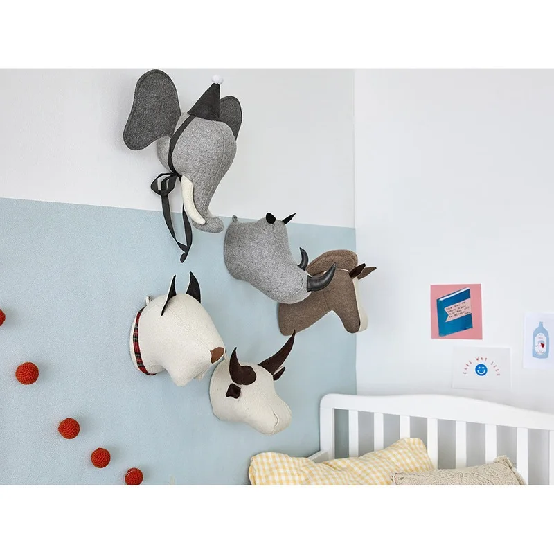 Настенное крепление бык собака слон лошадь носороги набивные головы животных