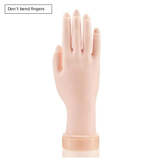 Do not bend fingers 1Pcs Nail Art Practice Soft Plastic Model Hand Flexible Soft Plastic Flectional Mannequin Model Training Tool for Acrylic/Gel - Цвет: Do not bend fingers