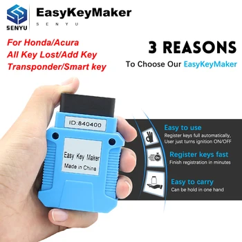 

EasyKeyMaker For Honda/Acura All Key lost/Add Key Car Key Programmer For IMMO/Smart Key OBD OBD2 Key ECU Programmer Scanner Tool
