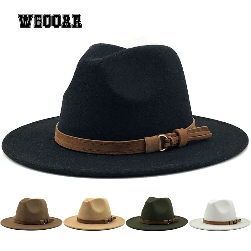 Fedoras Hats for Women Men Suede Luxury Felt Autumn Winter Big Brim Ladies Church Bone Vintage White Jazz fedora hat