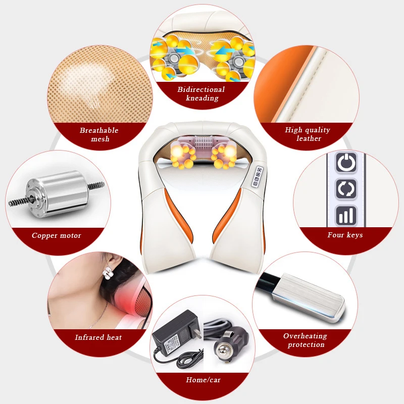 

Roller Cervical Back And Neck Massager Shawl Cervical Heat Manual Home Car Relaxation Vibrating Physiotherapy Health Machine