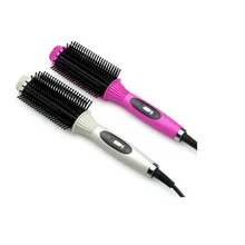 Два в одном бигуди для волос анти-ожоги плоские утюги выпрямление кисти и инструмент для завивки многофункциональный электрический выпрямитель для волос расческа