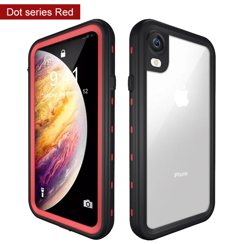 Водонепроницаемый чехол для телефона для iPhone 11 X XR XS MAX чехол для подводного плавания противоударный чехол для iPhone 11 Pro Max полный Чехол - Цвет: DOT Red