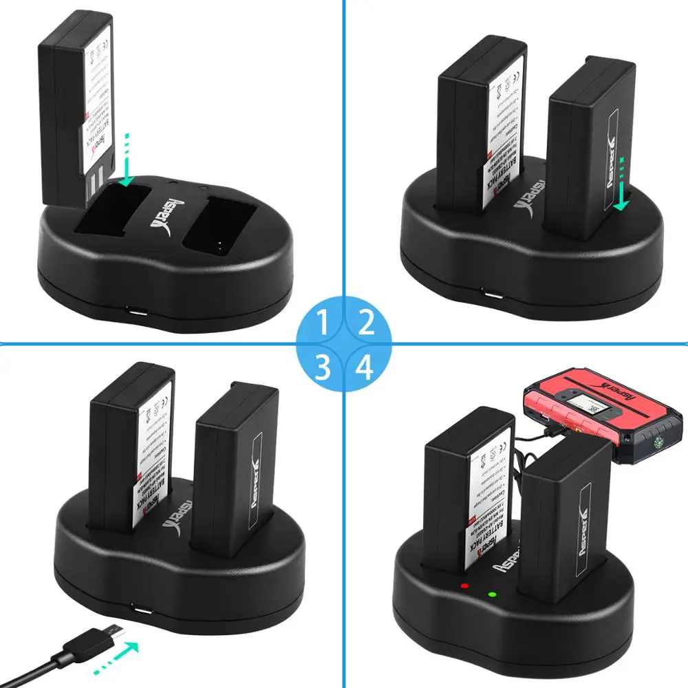 Двойное зарядное устройство USB для Nikon ENEL9 D40 D40X D60 D5000 D3000 2000 мАч|Цифровые