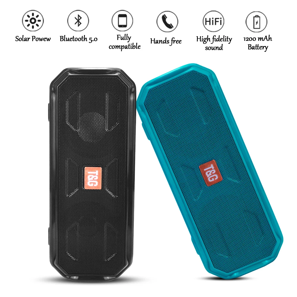 Bluetooth-Колонка TG280 портативная беспроводная с поддержкой TF/FM-радио/USB/AUX и фонариком