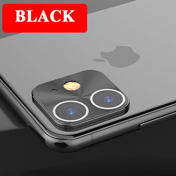 black Защита для объектива камеры кольцо на iPhone 11 Pro закаленное стекло для iPhone 11Pro MAX телефон металлический сплав Телефон задняя защита - Цвет: black