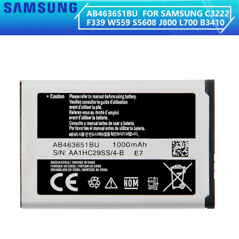 Bateria F ab463651bu Samsung gt-s5600v/s5600v 1050mah Li-ion 