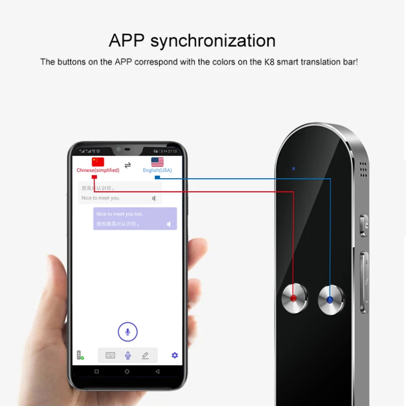 Smart Language Translator Device Handheld Voice Translation Machine Support 68 Languages for Travel Business VDX99
