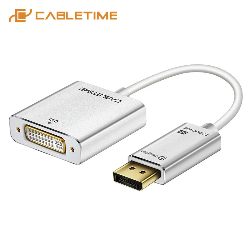 

CABLETIME Display Port to DVI adapter Male to Female 1080P HD DisplayPort to DVI 24+5 Extention for HDTV PC Projector C087