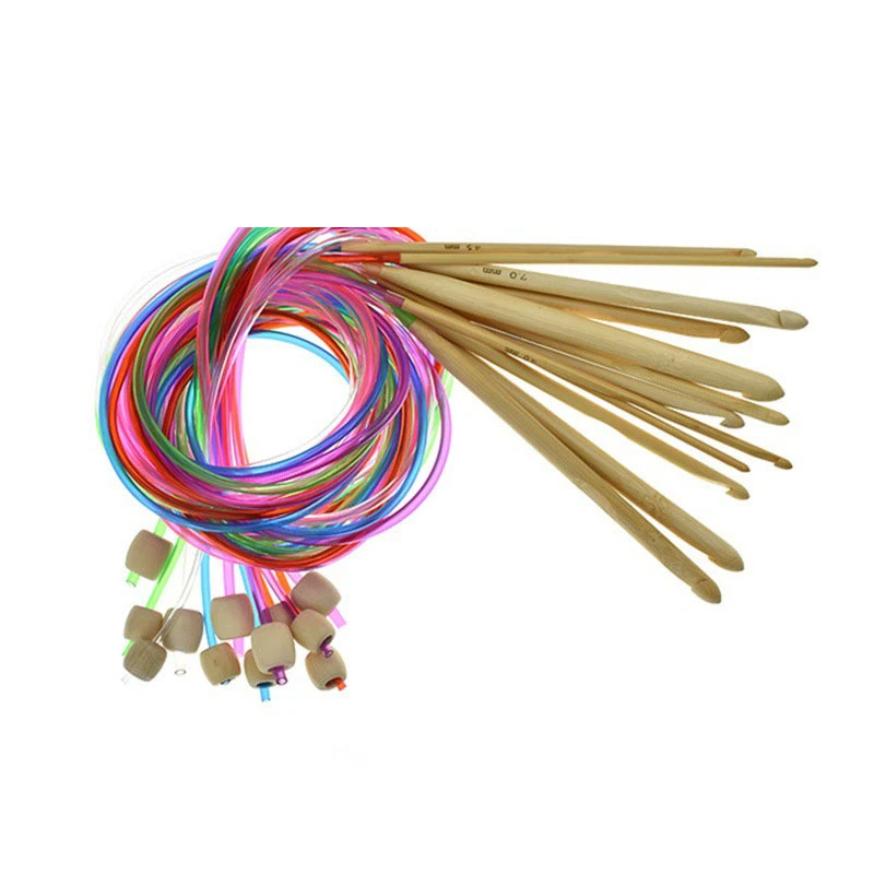 12 Sizes120cm Sweater Carpet Knitting Needles Tools Flexible Afghanistan Crochet Hooks With Beads Weaving | Дом и сад