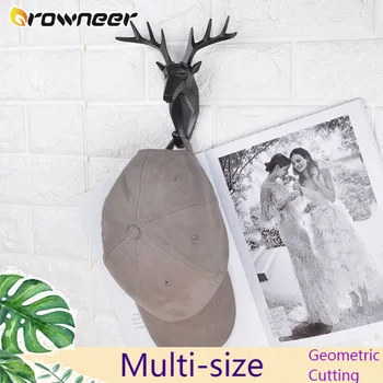 

Animal Head Hanging Hook Deer Elephant Unicorn Rhinoceros Decorative Hook Keys Clothes Hat Wall Rack Geometric Cut Decoration