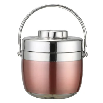 

Stainless Steel Insulated Lunch Box Vacumm 2-tier Bento Box Portable Food Container for Picnic School Office (1.2L, Keep Heat fo