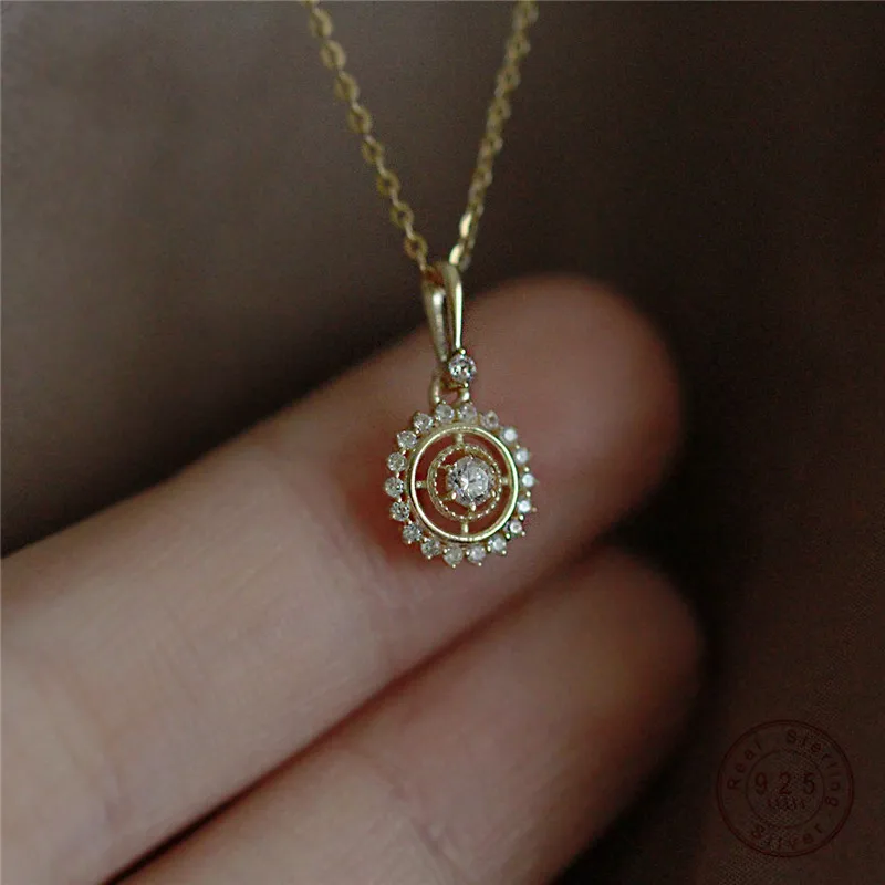 Hi man 925 silver plated 14K gold Korean small retro pendant in the shape of a cylinder for women fashion joy party jewelry