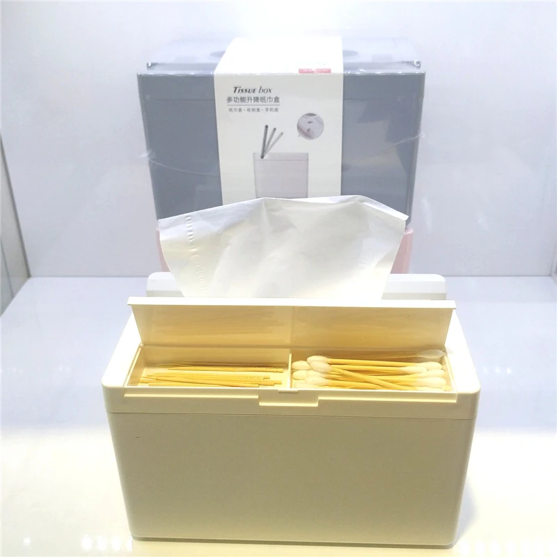 

Tissue Paper Box Napkin Holder Phone Holder Automatic Lift Case Remote Control Roll Paper Rack Kitchen Baby Wet Wipes Box