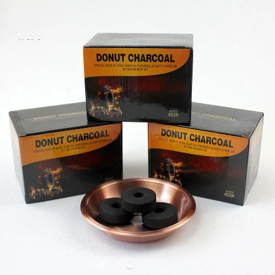 Премиум пончик Shaoed маленькая пепельница Charco вспышка Dount уголь Высокая тепло быстрое сжигание для кальяна аксессуары табака Smokin