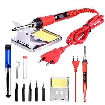 

EU/CN Plug 80W 220V Adjustable Temperature LCD Electric Soldering Iron Welding Tools Kit
