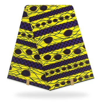 

Fashion batik wax material colorful print African real wax fabric for party clothing SWV539(6yards/pc)